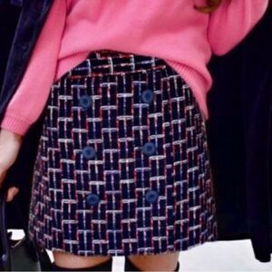 NWOT Loft Navy Blue Printed Sailor Mini Skirt 0